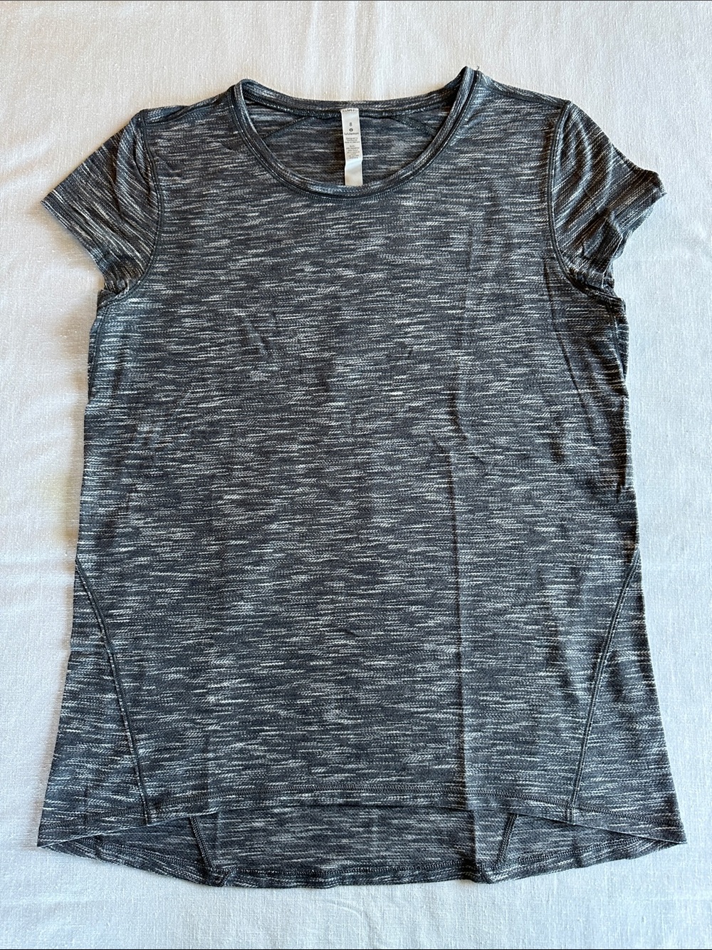 Lululemon Another Mile Short Sleeve Tiger Space Dye Alpine White Dark Slate 8